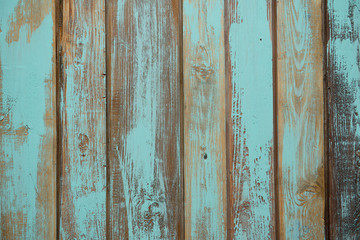 old wooden boards which are painted in blue color