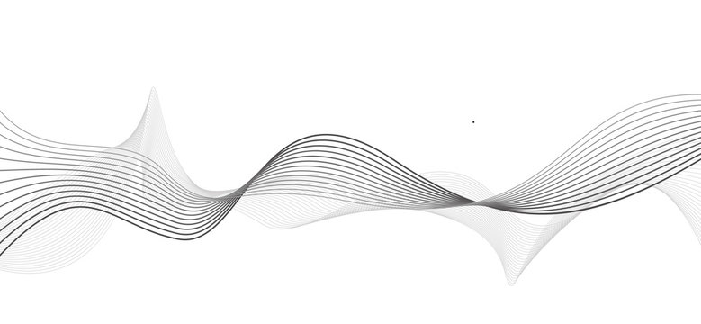 Abstract grey wave isolated on white background. Vector illustra