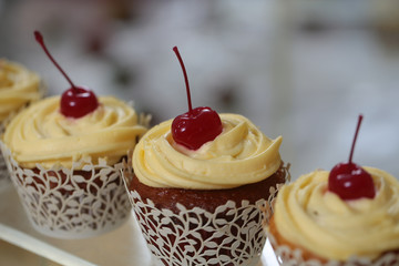 Cupcakes with cherry