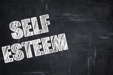 Chalkboard writing: self esteem