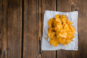 Chilli Potato Chips (close-up shot)