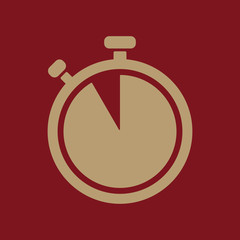 The stopwatch icon. Countdown symbol. Flat