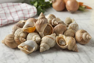 Foto auf Glas Fresh raw common whelks © Picture Partners