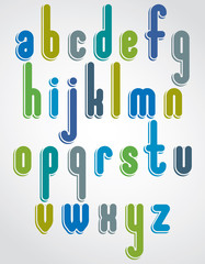 Rounded cartoon colorful lowercase letters with white outline