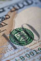 One hundred dollar bill, macro
