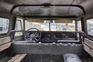 Military car riddled with bullets