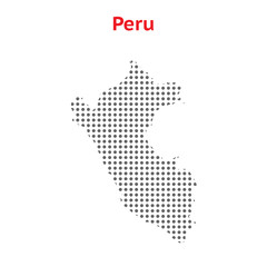 Gray vector map Peru.