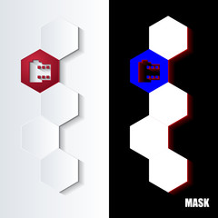 Hexagons_Red_Icon_Vertical - obrazy, fototapety, plakaty
