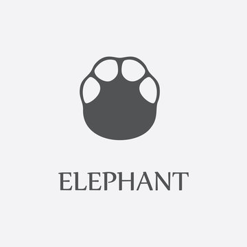Elephant print black simple icon for web design.