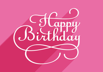 Happy Birthday lettering - handmade calligraphy, vector