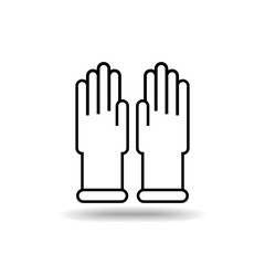 Fototapeta premium Gloves flat icon isolate on white background vector illustration eps 10
