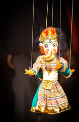 Souvenir Puppets hanging in the street of Nepal