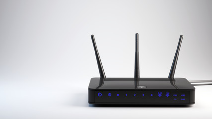 Wi-Fi wireless router - 3d render - obrazy, fototapety, plakaty
