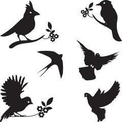Vector Collection of Bird Silhouettes