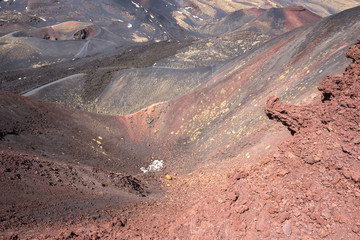 Etna volcano craters in Sicily, Italy