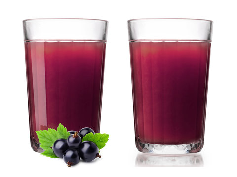 Glasses with fresh blackcurrant smoothie