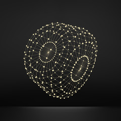 Cylinder. Detail of the Mechanism. 3D Connection Structure. Lattice Geometric Element for Design. Wireframe Mesh Polygonal Element. Vector Geometric Cylinder. 
