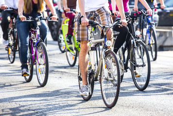 fietsers op straat