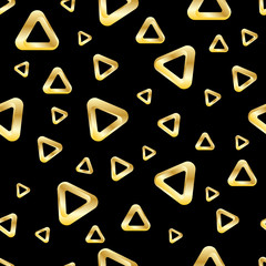 Seamless geometric pattern golden  triangles