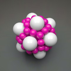 3D Molecule Structure. Futuristic Technology Style. 3D Vector illustration for Science, Technology, Marketing, Presentation. Connection Structure. Network Design. 3D Vector illustration.