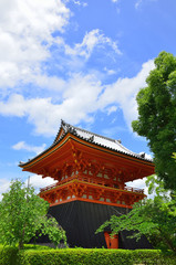 Fototapeta na wymiar summer view of Kyoto Japan. Ninnaji temple.