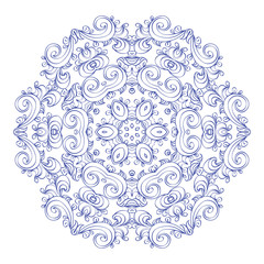 Round ornament vintage floral esoteric mandala.