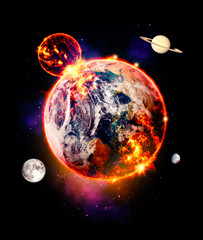 Global Warming, over color - Elements of this Image Furnished by NASA