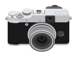 Camera icon isolated | Black digital photocamera 3d vector illustration