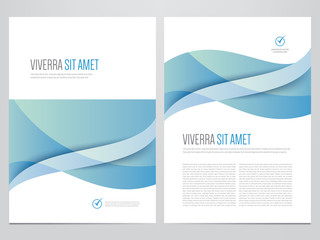 Fototapeta premium Brochure, annual report, magazine cover, flyer, poster vector template. Modern blue corporate design.