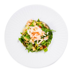 Snow crab salad with pomelo and arugula.