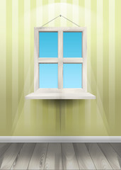 Window on the wall. Vector Illustration