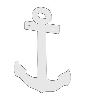 2d cartoon illustration of ship anchor