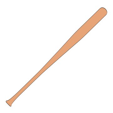 2d cartoon illustration of baseball bat