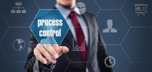 Businessman touching Process control