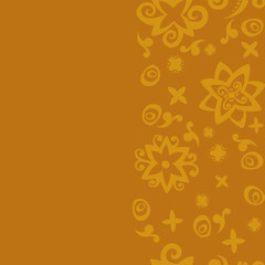 Seamless background pattern orange. Orange card. Seamless pattern background with orange flowers.