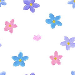 Seamless forget-me-not pattern