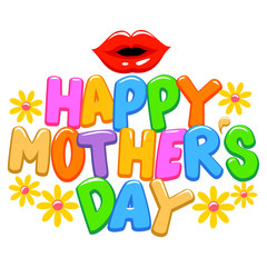 Vector Illustration of Happy Mothers Day Letter Greetings