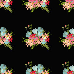 Floral flower cosmos crocus background vector illustration