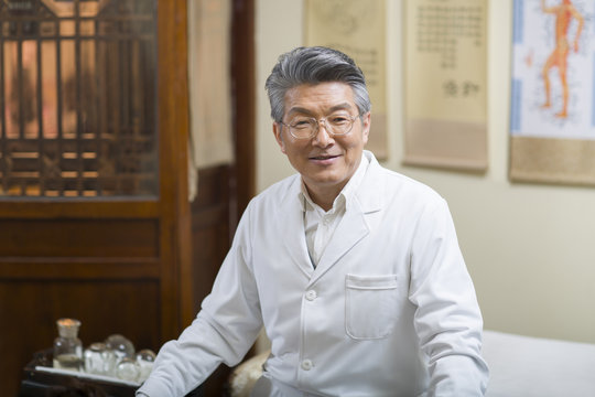 Portrait of senior Chinese doctor