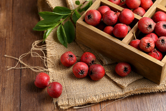 Wooden box of Hawthorn on the Hessian