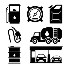 Gas station vector icons