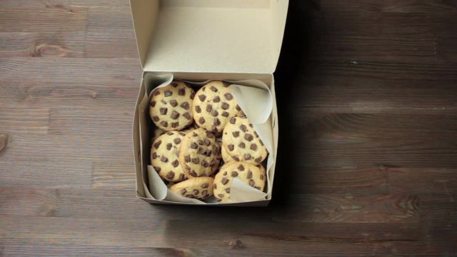 Chocolate Chip Cookies in a Gift Box Shipping or Give a Gift in Hands