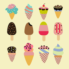 Vector Set of ice-creams