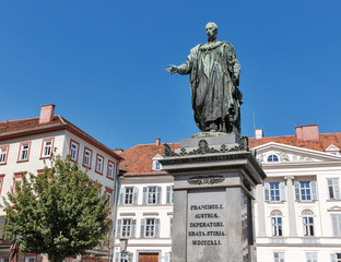 Obraz premium Emperor Francis II statue in Graz, Austria