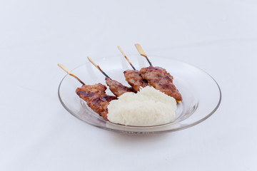 Thai barbecue with rice stick