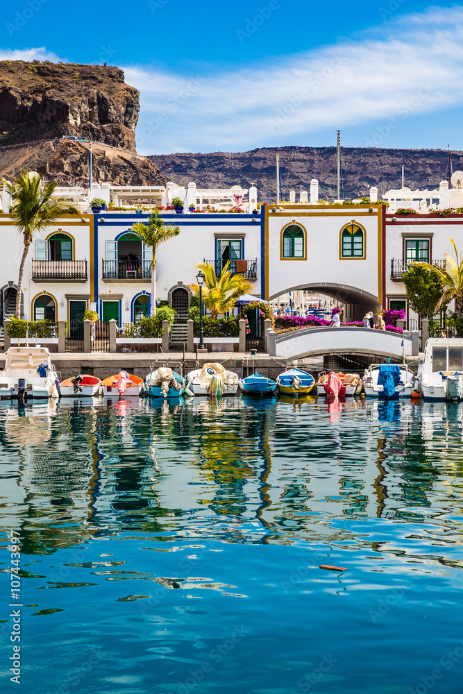 Wall mural port in puerto de mogan, gran canaria, spain