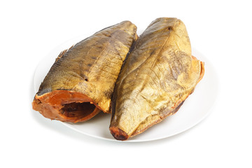 Cold smoked mackerel on plate
