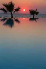 Fototapeta na wymiar Sunset in tropical paradise