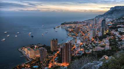 Monaco Monte Carlo sunset - obrazy, fototapety, plakaty
