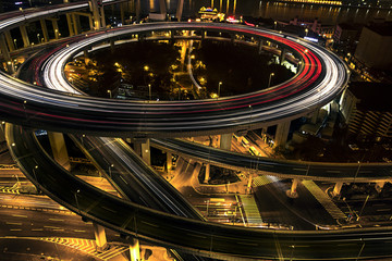 Shanghai cityscape at night,China